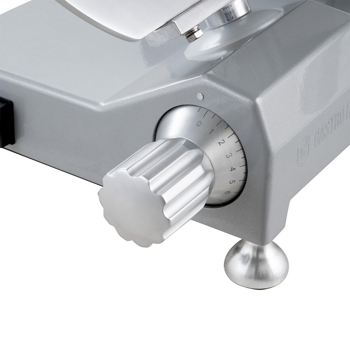 GastroHero Aufschnittmaschine 250 mm, einstellbar, Aluminium ASM250 | Wurstschneidemaschine, einstellbare Schnittstärke 0,2-12 mm, Schnittlänge 210 mm, Schrägschneider