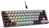 GEODMAER 65% Gaming Keyboard Wired Backlit: Compact 68-Key Anti-Ghosting Membrane Keyboard for PC Laptop Gamers