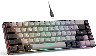 GEODMAER GM68 65% Wired Gaming Keyboard - Compact 68-Key LED Backlit Anti-Ghosting for PC Laptop Gamers