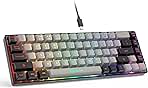 65% Gaming Keyboard, Wired Backlit Mini Keyboard, Ultra-Compact Anti-Ghosting No-Conflict 68 Keys Membrane Gaming Wired Keyboard for PC Laptop Windows Gamer