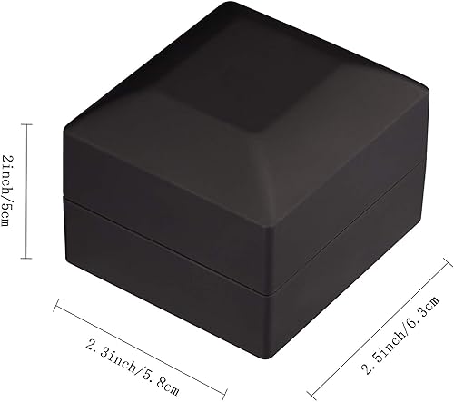 Miniatura 2 de Caja de regalo de 2 piezas para aretes de anillo con luz LED, elegante estuche de terciopelo para anillo, exhibición de joyas para propuestas,