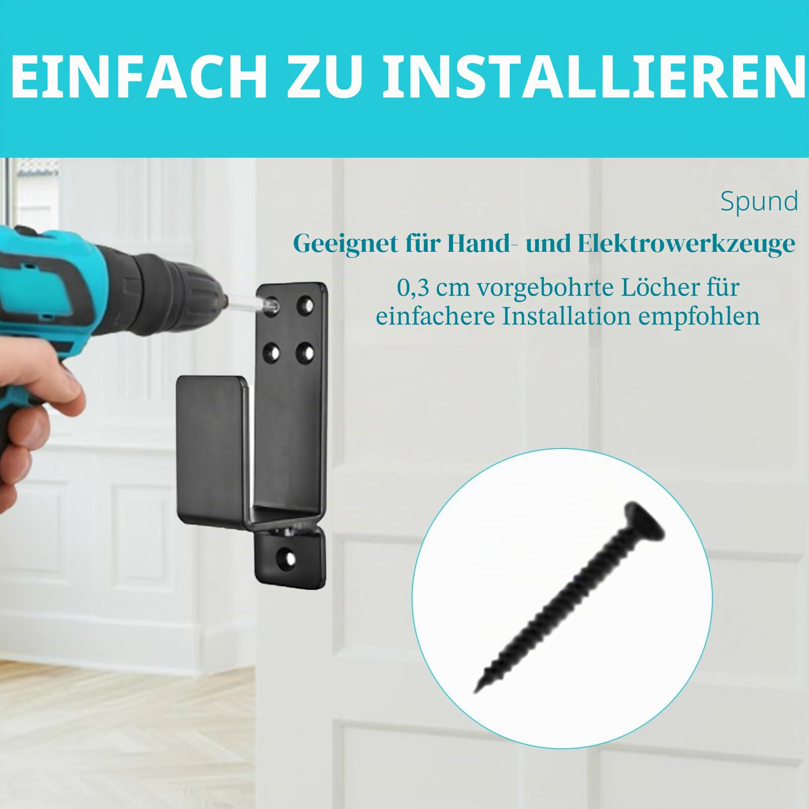 2 x 4 Tür Barricade Klammern, 4 Stück U Winkel Halterung für 2 x 4 Lumber mit 20 Schraube, Metallwinkel Sicherheitstürschloss Halterungen für verstärkte Scheune Schuppe Garage Türschloss(Schwarz)