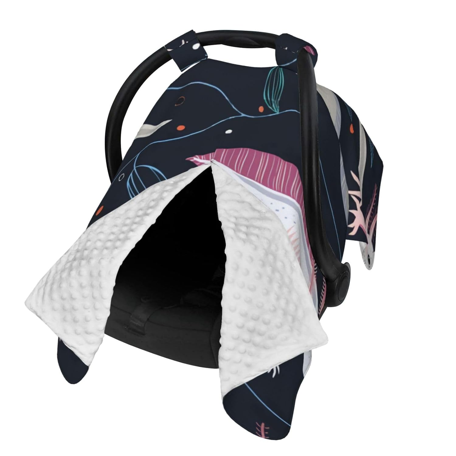 Axolotls Baby Car Seat Cover & Nursing Cover - Breathable Stretch Multi-Use Cover for Breastfeeding, Stroller Sunshade & Infant Carrier