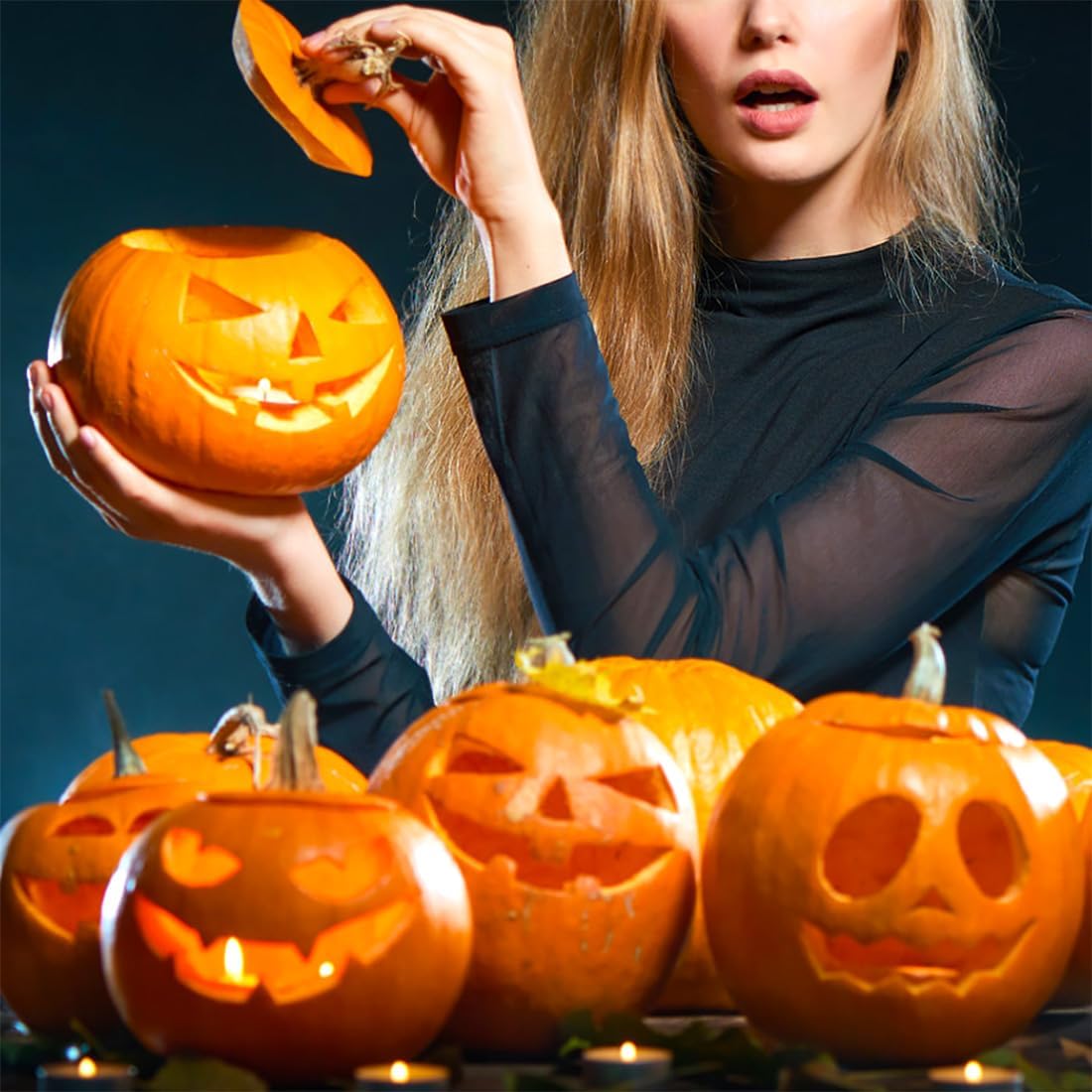 Pumpkin Carving Kit 22Pcs Stencils Tools Set Halloween Decoration