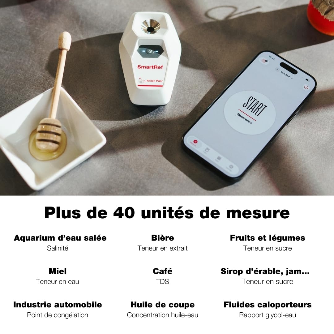 SmartRef by Anton Paar – Réfractomètre numérique pour brassage bière, vinification, fermentation, café TDS, miel, sirop d’érable, aquariums | Sucre, Brix, salinité, Plato, densité (SG)