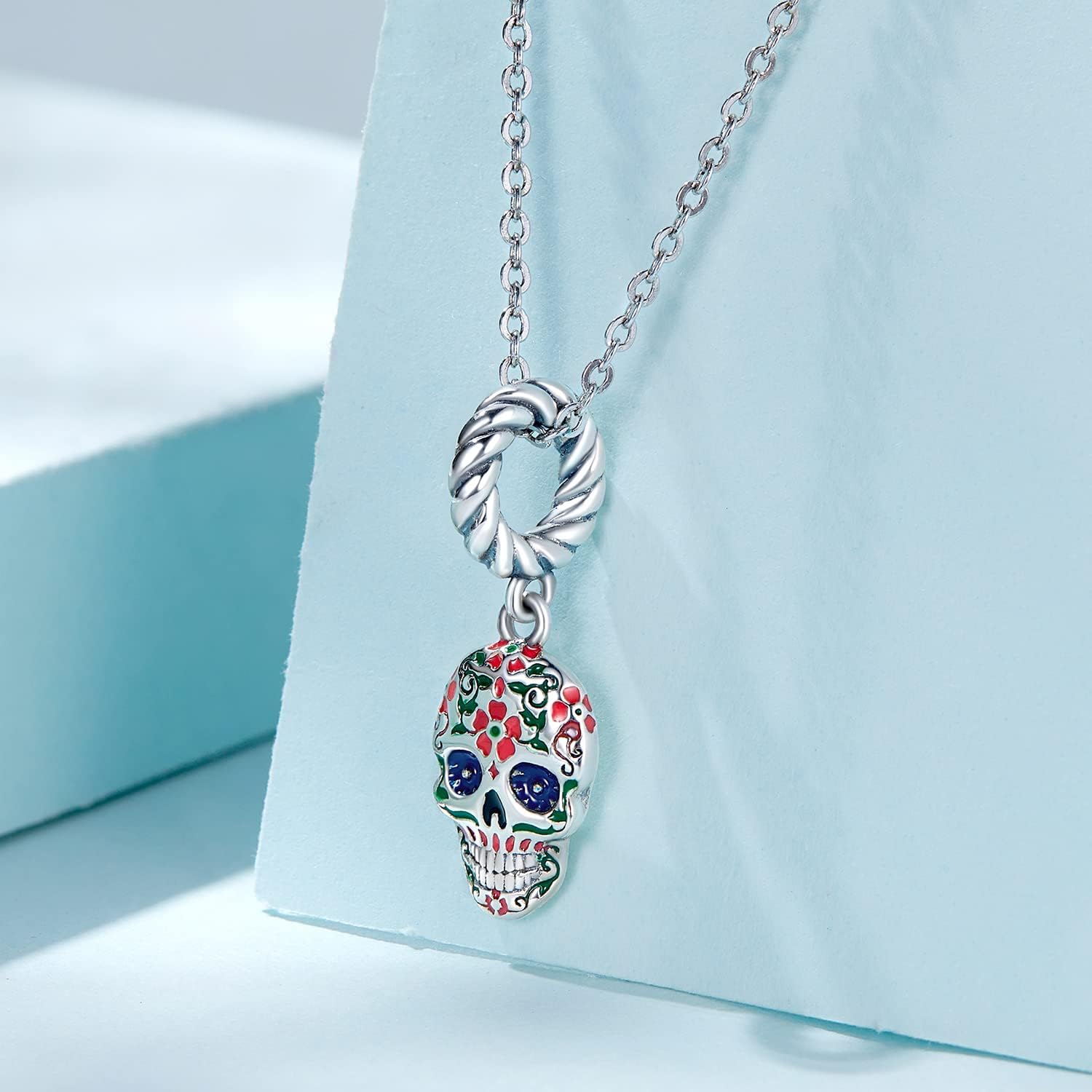 Skull Pendant Charm 925 Sterling Silver Charm Fits For Pandora Bracelet Necklace