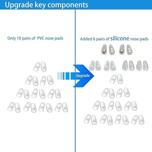 Miniatura 4 de Tasainu Kit de reparación de lentes, kit de herramientas de reparación viene con 520 tornillos para lentes, 16 pares de almohadillas para la nariz,