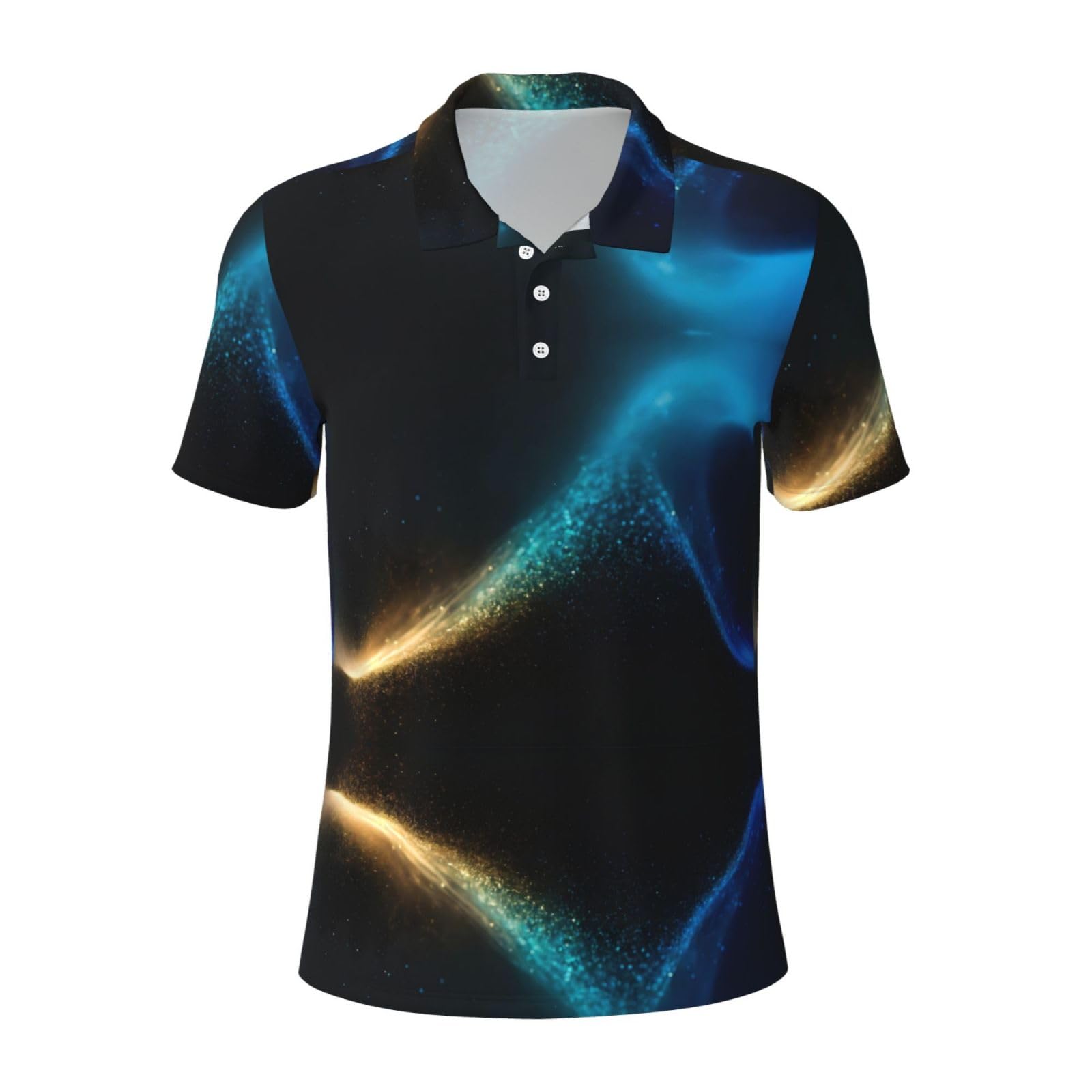 Abstract Geometric Print Men's Short Sleeve Polo Golf Shirts Summer Casual Button Shirts for Casual Formal Wear