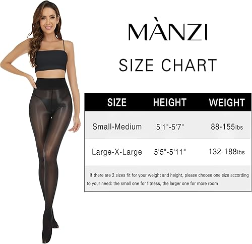 Miniatura 5 de MANZI Pantyhose brillante para mujer, 2 pares de medias transparentes brillantes ultra sedosas