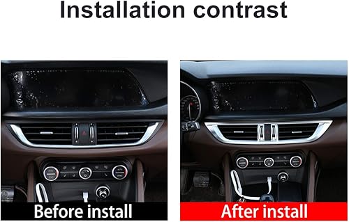 Miniatura 2 de CHEYA Marco de ventilación de salida de aire acondicionado para consola central de coche ABS cromado para Alfa Romeo Stelvio 2017-2020