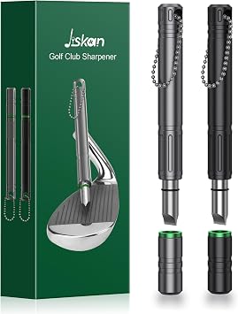 Jiskan Pro Golf Club Grooves Sharpener Cleaner Tool for Wedges&Irons, Essential Golf Accessories Golf Gifts for Men Cool Golf Gear Unique Golf Bag Accessories Golf Gadget