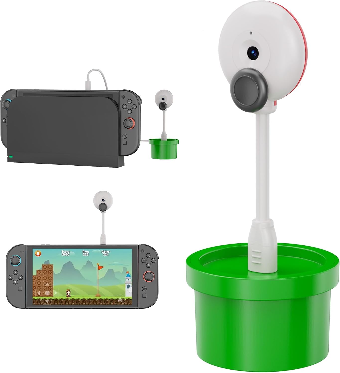Camera for Switch2 - PC Plug-and-Play Webcam Compatible with Switch 2, Lollipop-Inspired Design, Adjustable Angle, USB-C Port, Sliding Privacy Lens Cover, for Gaming & Video Calls