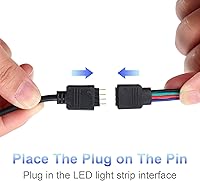 Vista 5 de Honoson 6 piezas de cable de extensión RGB de 4 pines, conector de tira LED, kit de cables de cable con conector de clavija de 12 piezas para tira