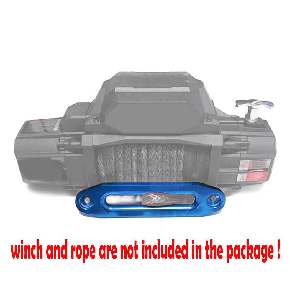 AMOPACORP 1pc 10 inch Standard High Grade Aluminum Hawse Fairlead 8000-15000 LBs for Winch Rope Cable ATV UTV (Bue)