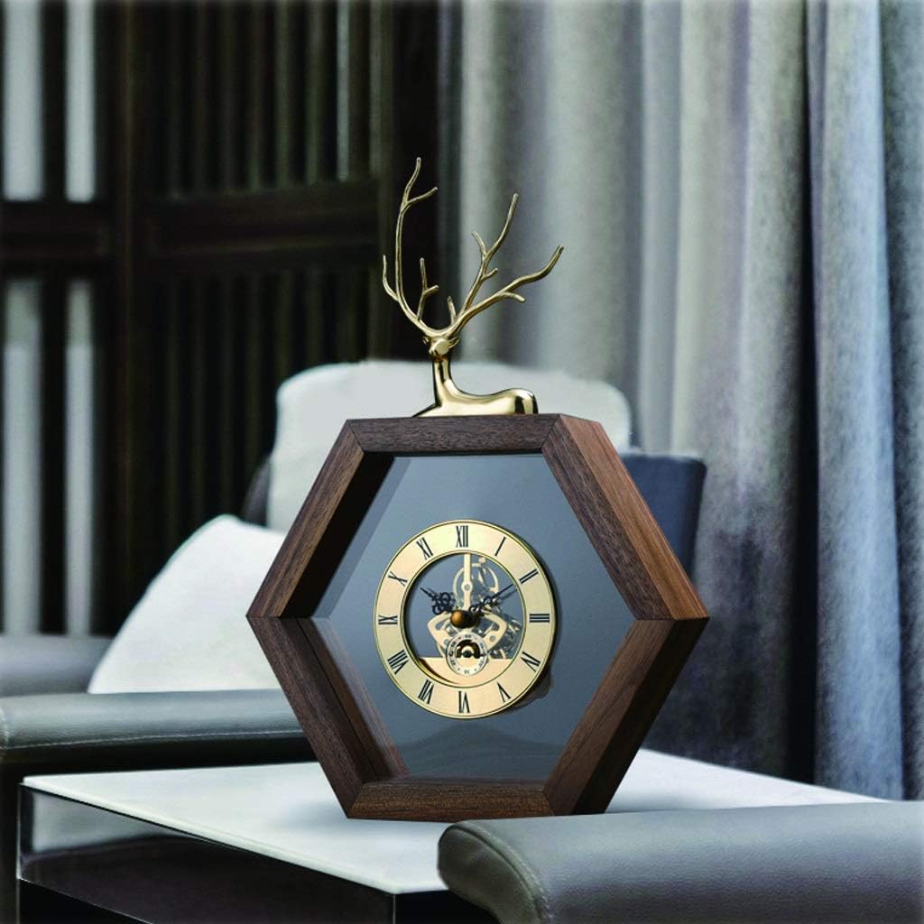 11.8in Simple Style Mantel Clock/Fashionable Household Table Clock/Polygonal Table Clock/Living Room Corridor Place Clock Table Clock
