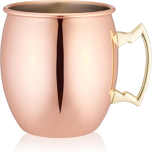 Miniatura 7 de True Moscow Mule - Taza de acero inoxidable, tazas de cobre para mulas de Moscú, accesorios de carrito de barra de cobre, 16 onzas, juego de 1