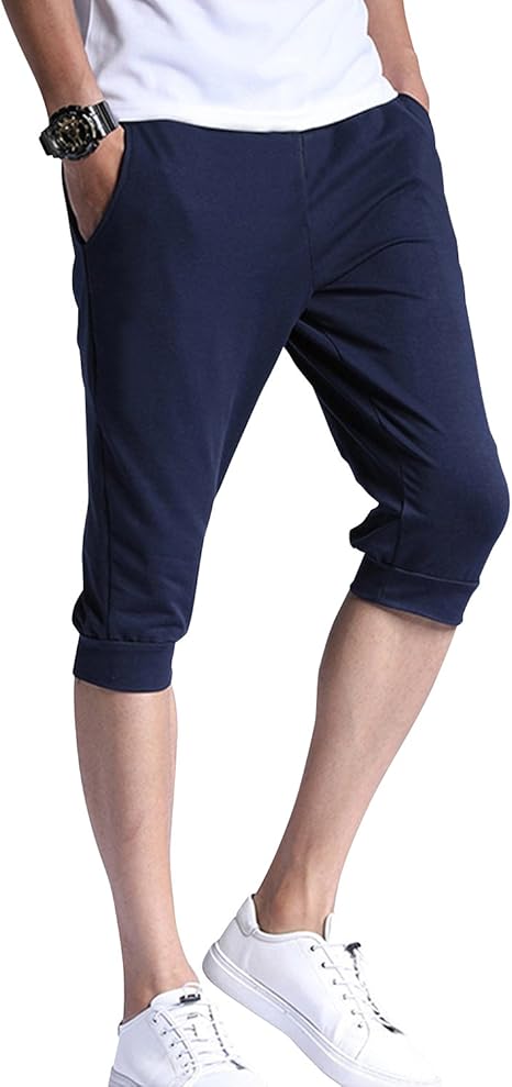 Amazon エムズダイス スウェット パンツ 七分丈 綿 無地 ハーフパンツ 部屋着 スポーツ トレーニング 大きいサイズ メンズ ミディアムパンツ 通販