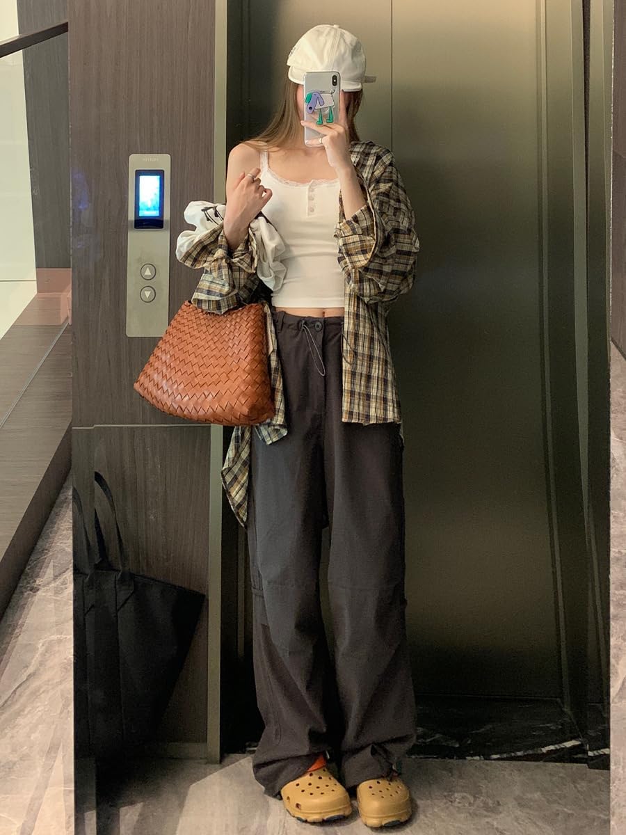 High-Waisted Work Pants for Women, Summer Retro Loose Hiking