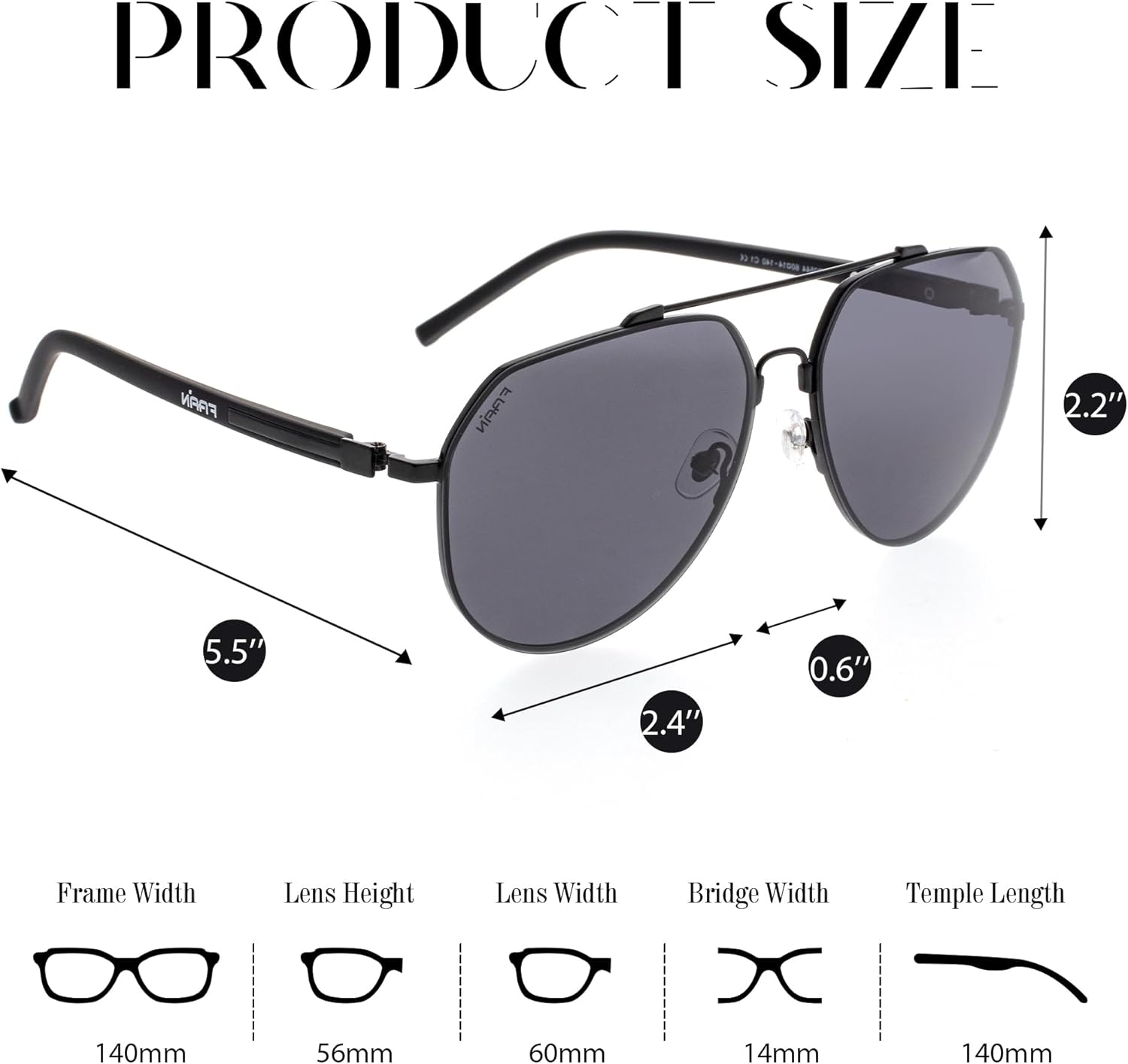 FAA'N 2024 Memory Metal Polarized Aviator Sunglasses for Men Women