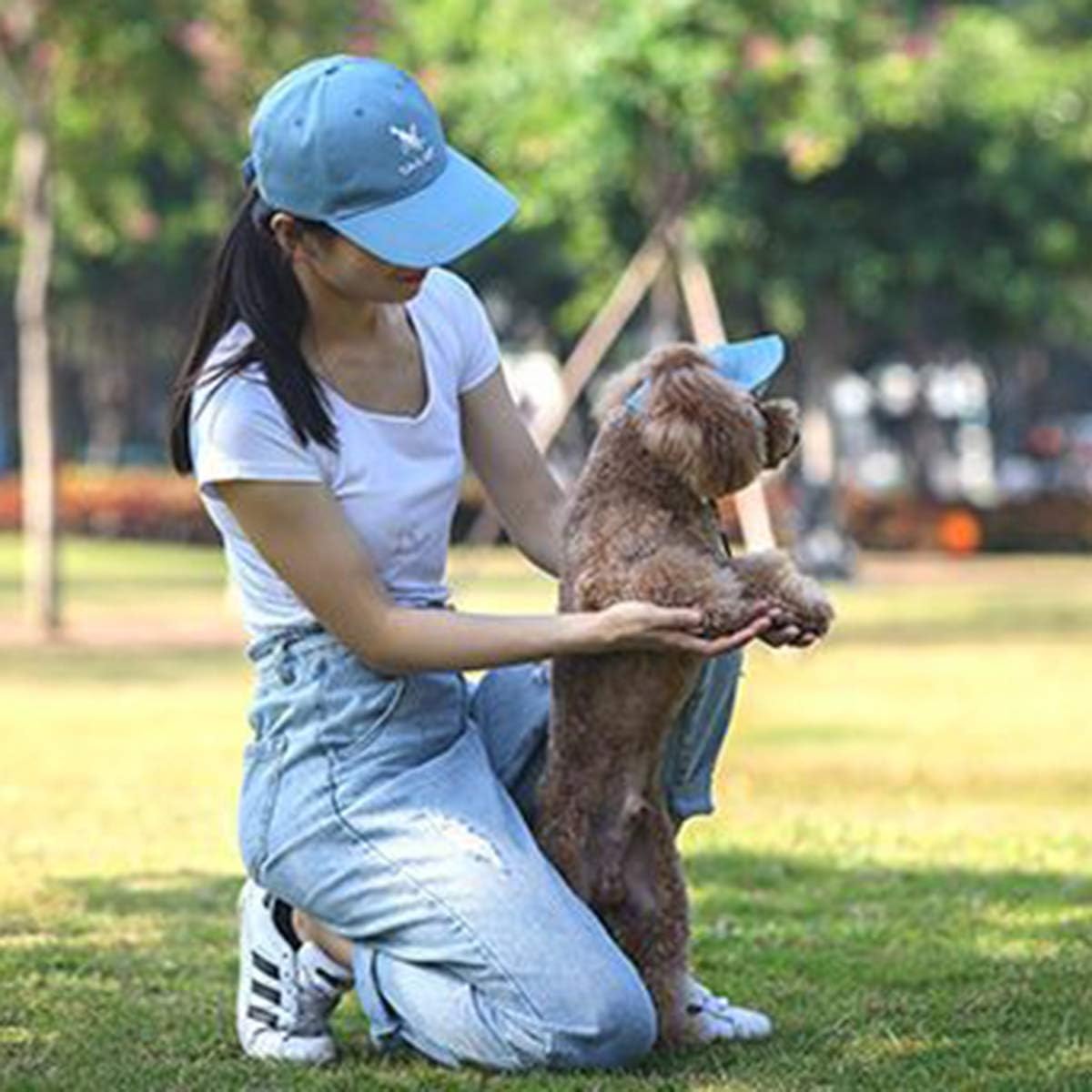 Ayunjia Dog Hat,Pet Baseball Cap Sport Hat Dog Mom/Dad Family Matching Baseball Cap Fashion Adjustable Outdoor Pet Parent-Child Hat Blue 2 Color (XL) : Pet Supplies
