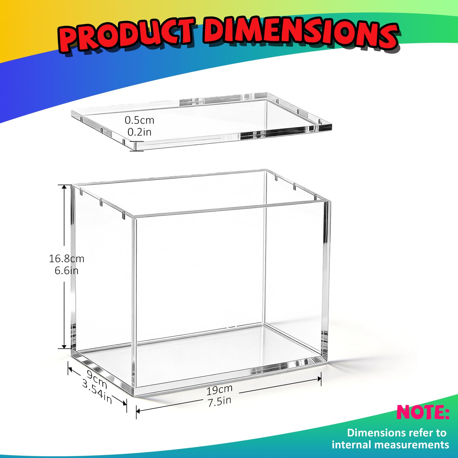 Acrylic ETB Protector Case, 5mm Thick with Magnetic Lid Clear Display Storage Box, Compatible with Elite Trainer Box, Internal Size 16.8 x 19 x 9cm - 3