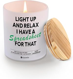 Light Up and Relax I Have A Spreadsheet Candle Accountant Gifts Accounting Data Analyst CPA Scented Candles Home Office Jar Candles Lavender Scent Soy Wax Candle 9.5 oz
