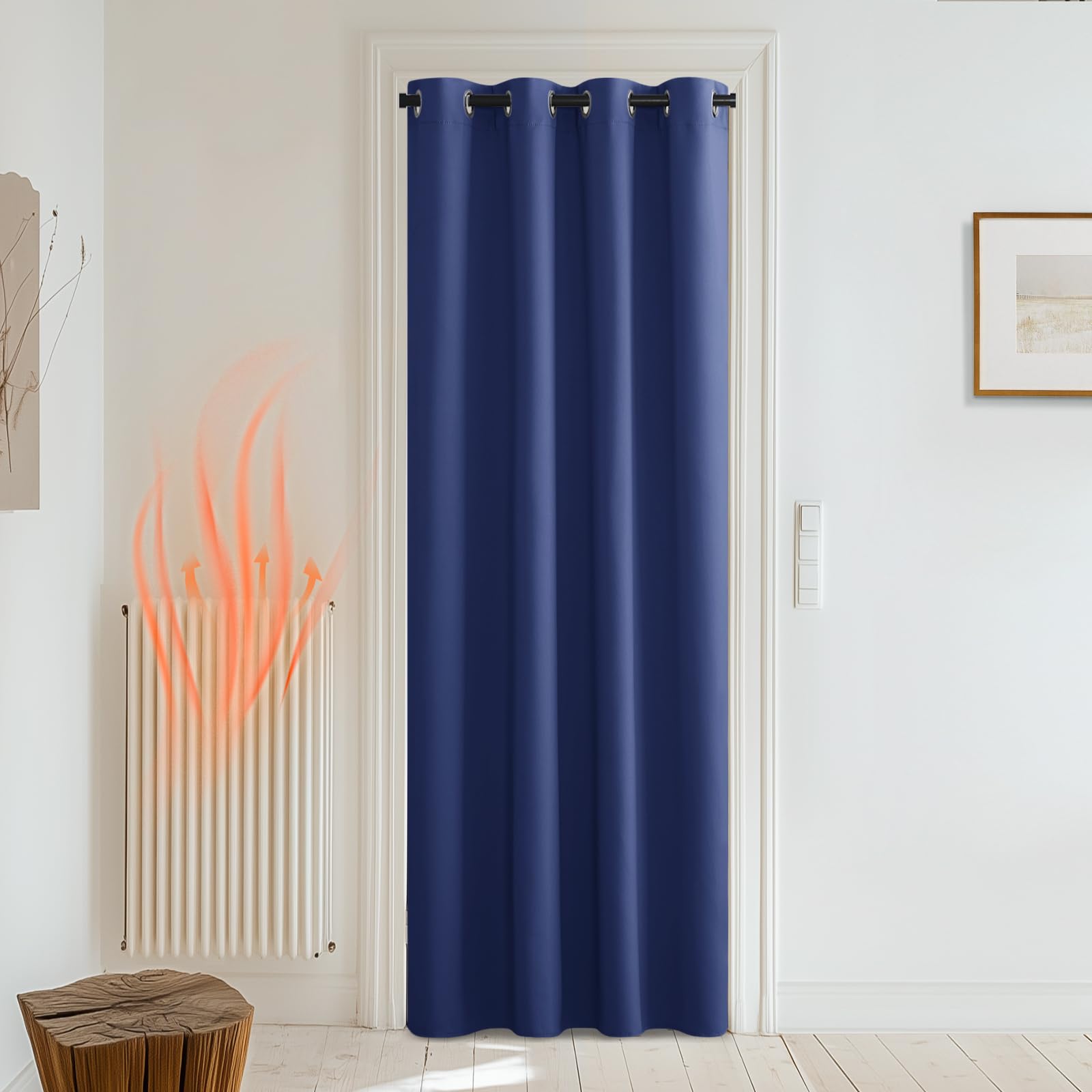 PONY DANCE Blue Thermal Door Curtain Singel Panel