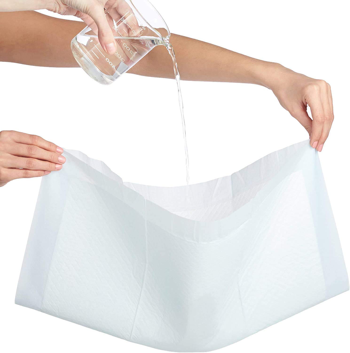Krankenunterlage für Menschen mit Blasenschwäche | 100 Stück ▸ 60 x 90 cm ▸ 6-lagig | saugstarke Inkontinenzunterlage | Ideal auch für Babys oder als Welpenunterlage (100 Stück)