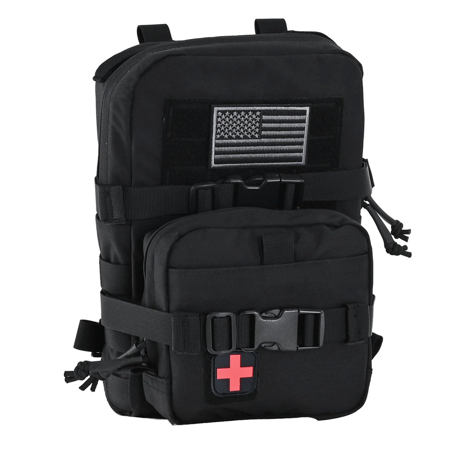 MOLLE Hydration Pack for Plate Carrier,Compact Water Bladder Carrier for Tactical Vest Backpack,Mini 1.5L-2L Hydration Backpack with IFAK Pouch(Black)-image-47
