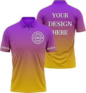Custom Polo Shirts for Men Customized Business Polo with Photo Logo Name Design Your Own Golf Shirts Gifts