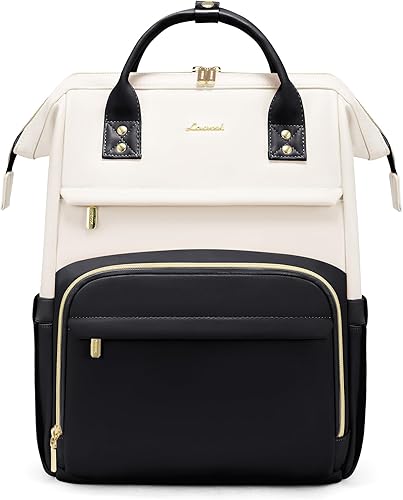 Miniatura 33 de LOVEVOOK Mochila para laptop para mujer, mochila para mujer a la moda, Negro, 15.6 pulgadas