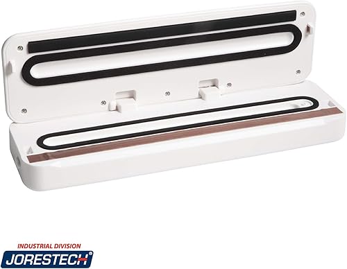 Miniatura 2 de JORESTECH Máquina selladora al vacío de mesa, embalaje automático de alimentos, características secas y húmedas con cortador integrado (E-Vac-10)