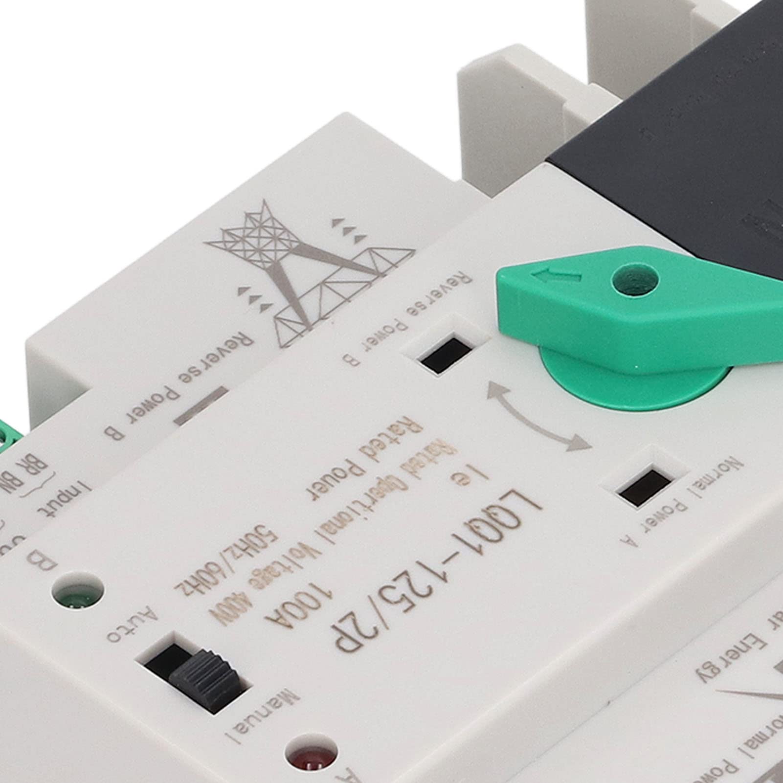 Fockety Interruttore di trasferimento automatico di potere doppio, commutatore doppio del generatore di potere di AC400V 100A 2P, interruttore di circuito elettronico della famiglia