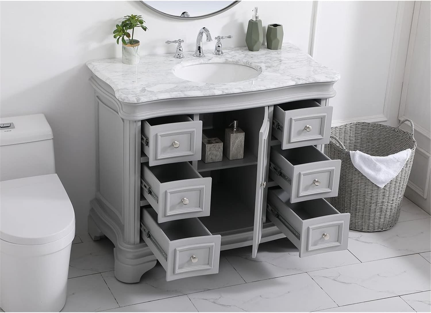 Elegant Decor 42 inch Single Bathroom Vanity Set in Grey