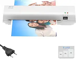 Máquina de Laminação de 9 Polegadas & 6 Folhas de Laminação a quente, Tecnologia Never Jam, para Quente & Frio para Folhas de Laminação A4/A5/A6, para Escritório, Escola, Negócios e Casa