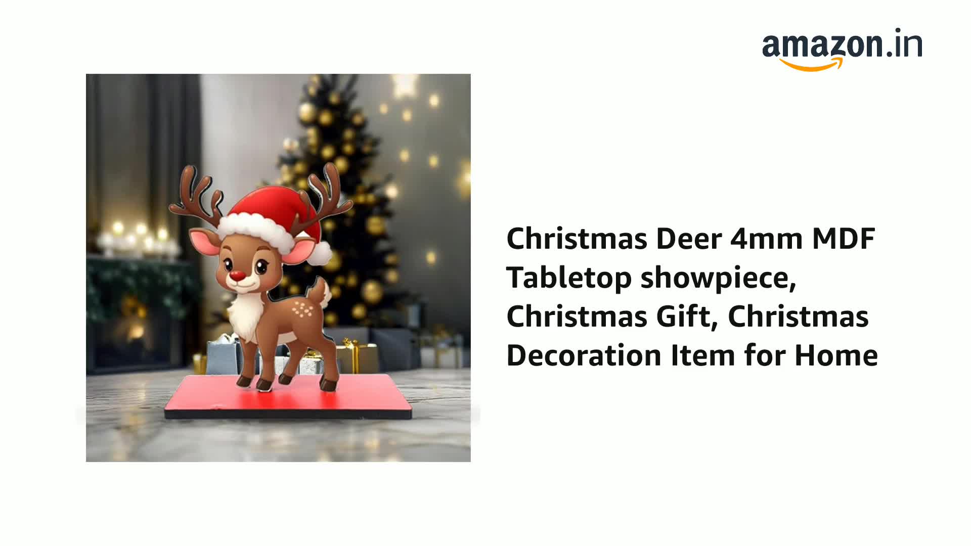 Buy Deer 4mm MDF Tabletop showpiece, Christmas Gift, Christmas