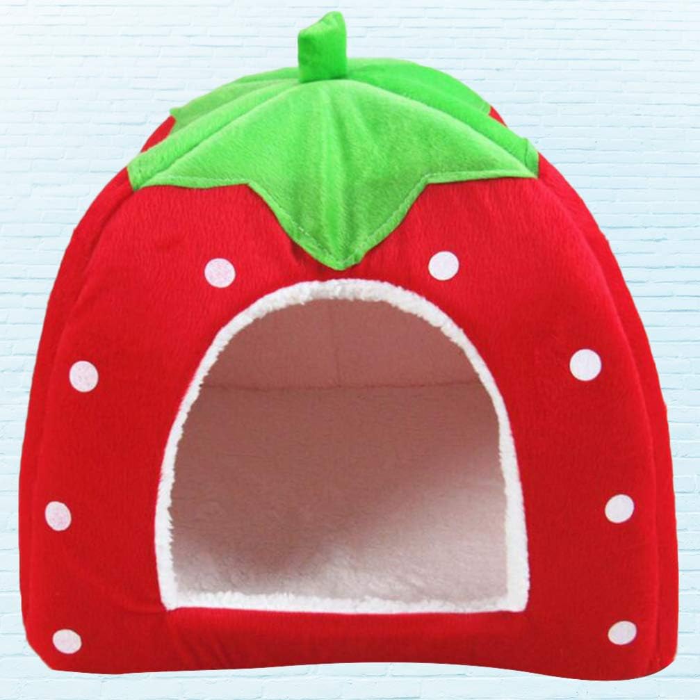 Indoor Pet House- Pet Supplies Pet Tent- Small Dog House- Strawberry Durable Pet Sleeping BedPerfect for Cats& Small Dogs