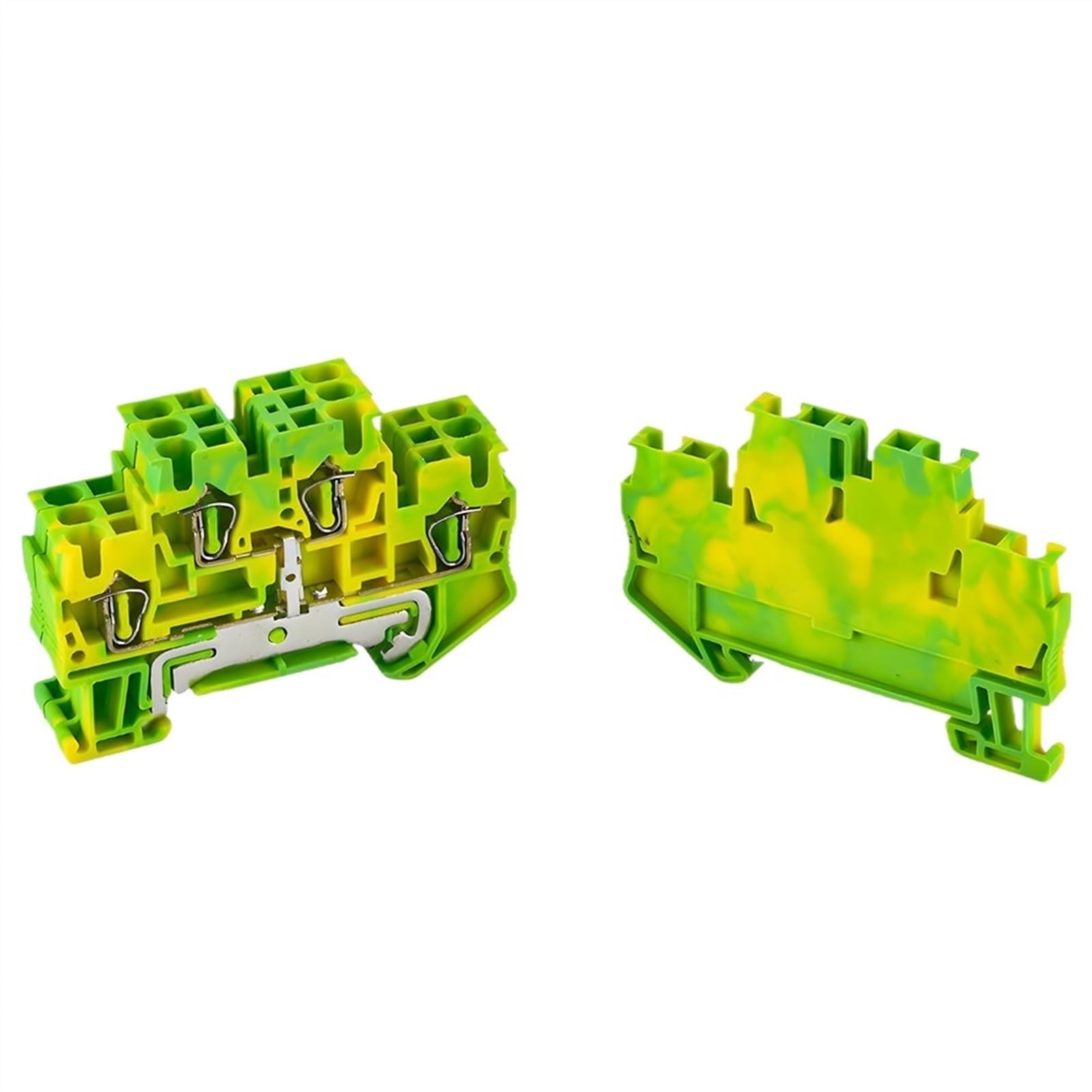 10PCS STTB-2.5-PE Screwless Ground Din Rail Terminal Block Connector Double Layer Pull Type Spring Ground Terminal Blocks