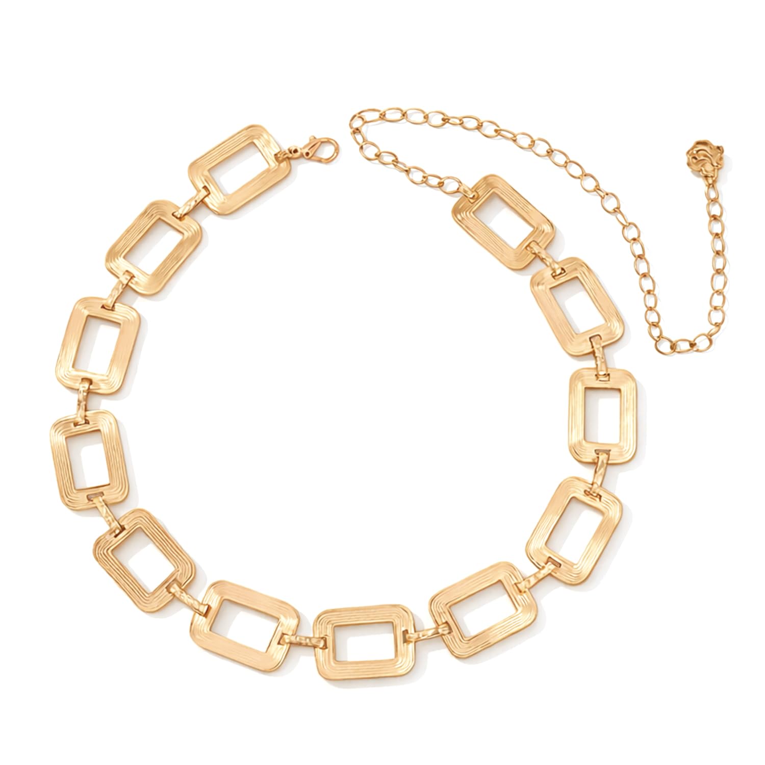 Square-Shaped Waist Chain For Women Versatile Decorative Skirt Belt & Fashion Casual Waist Accessories(Gold)-image-14