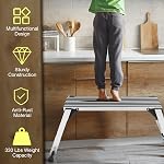 Giantex Step Stool Folding Step Ladder Portable Work Bench Aluminum Drywall Stool with Non Skid Rubber Platform Step,330 lbs Capacity