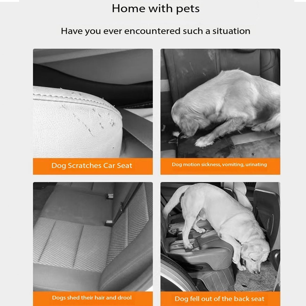 KNHCX Dog Car Seat Cover For Ford Transit Custom,600D Fabric Pet Dog Hammock Dog Car Seat Cover With Hard Bottom With Mesh Window And Side Protection