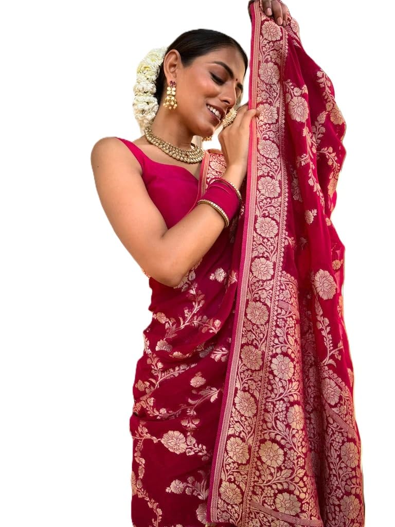 Traditional Saree for Women Party Wear, Elegant Festive Attire saree with unstitched Blouse