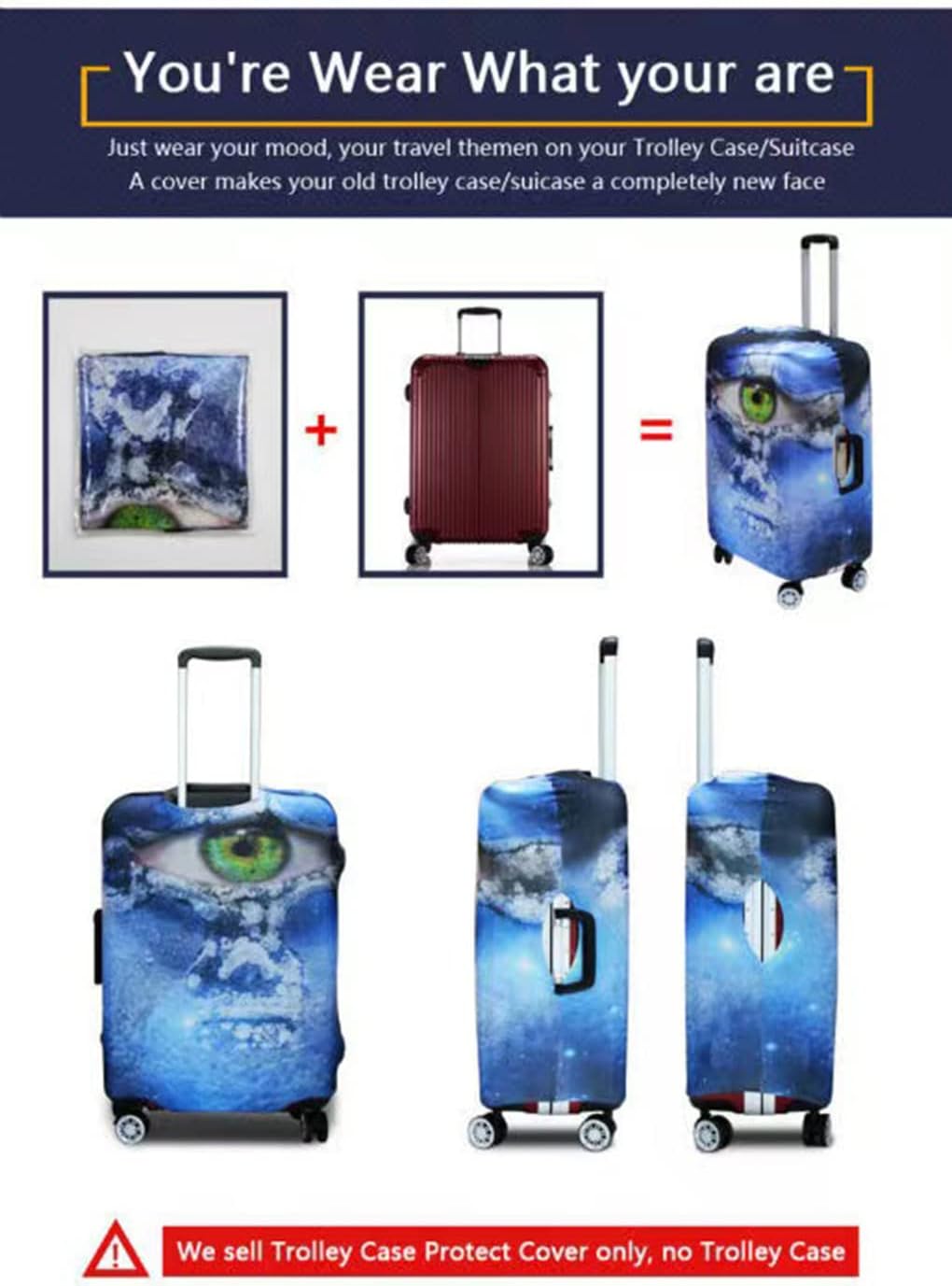 Luggage Protector Suitcase Cover Novelty Cute Animal Luggage Cover Anti-scratch Elastic Travel Suitcase Protector Fits 18-32 Inch (Polar bear, XL)
