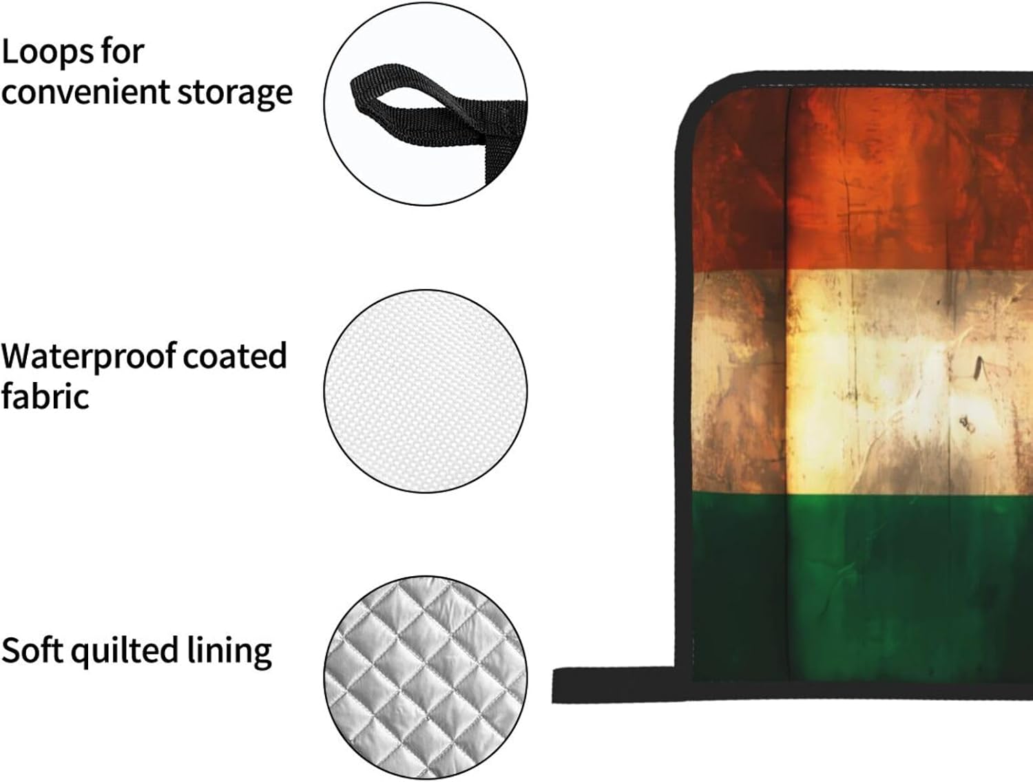 Retro Irish Flag Prints Kitchen Covers: Waterproof Oven Layers for Safe Cooking & Easy Cleanup - 4 Piece Heat Protection Set