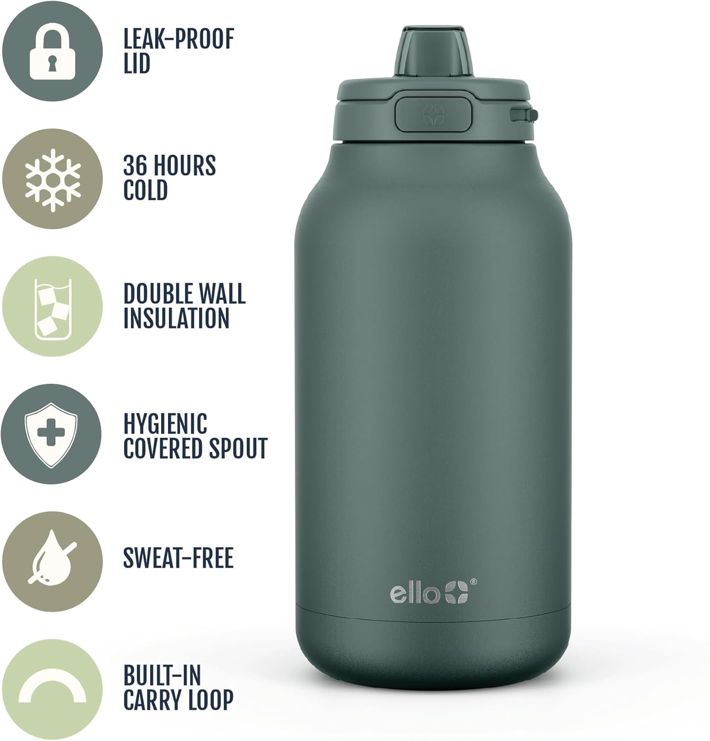 Ello Hydra 64oz Half Gallon Vacuum Insulated Stainless Steel Jug with Locking - Image 4