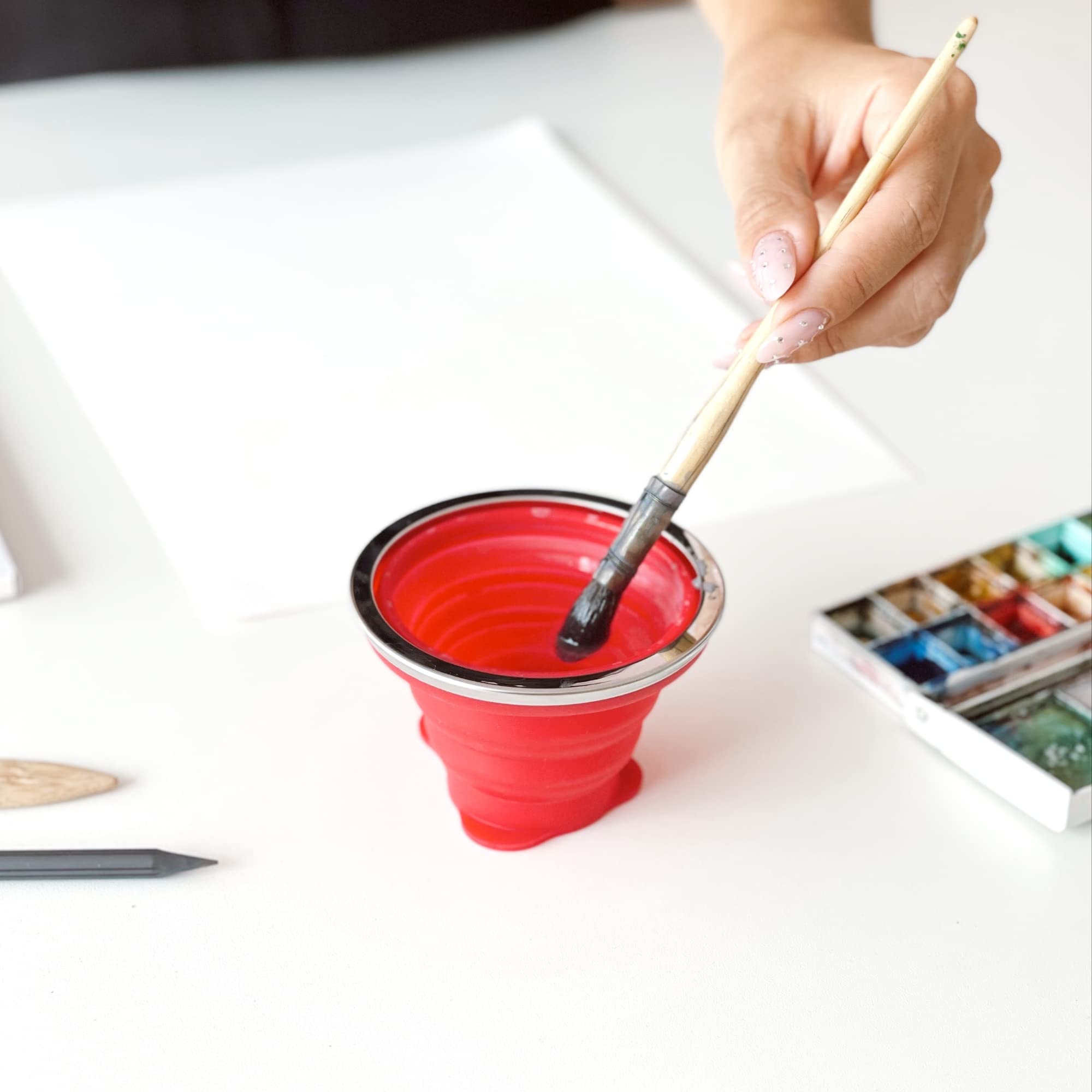 Hahnemuhle Foldable Painting Cup Red