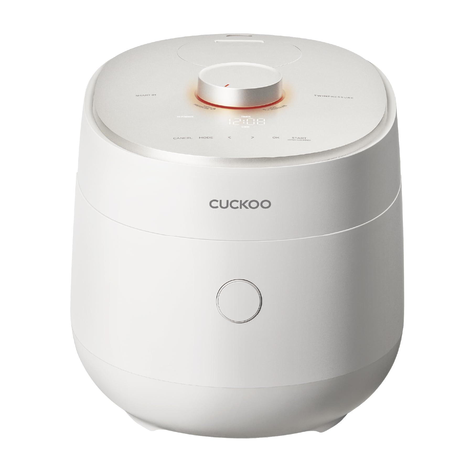 CUCKOO Twin Pressure Rice Cooker 6-Cup Uncooked / 12-Cup Cooked with Induction Heating Technology, Silent Pressure System, Open Cooking Mode, Dynamic Display, Eco Inner Pot, White (CRP-OHTR0609FW)