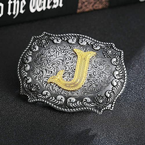 Image of HUABOLA CALYN Belt Buckle Men, Western Cowboy Rodeo Small Alphabet Letter ABCDMRJ to Z Initial Belt Buckles for Women