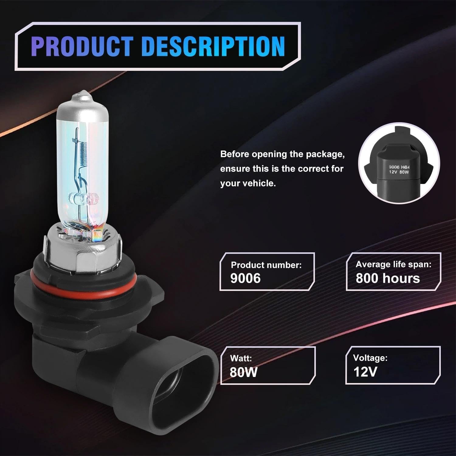 SHENKENUO 9006 9005 Halogen Headlight Bulbs Combo(4-Pack),High Performance 12V 80W/100W Brighter & Whiter Light,Plug & Play for Automotive Low/High Beam
