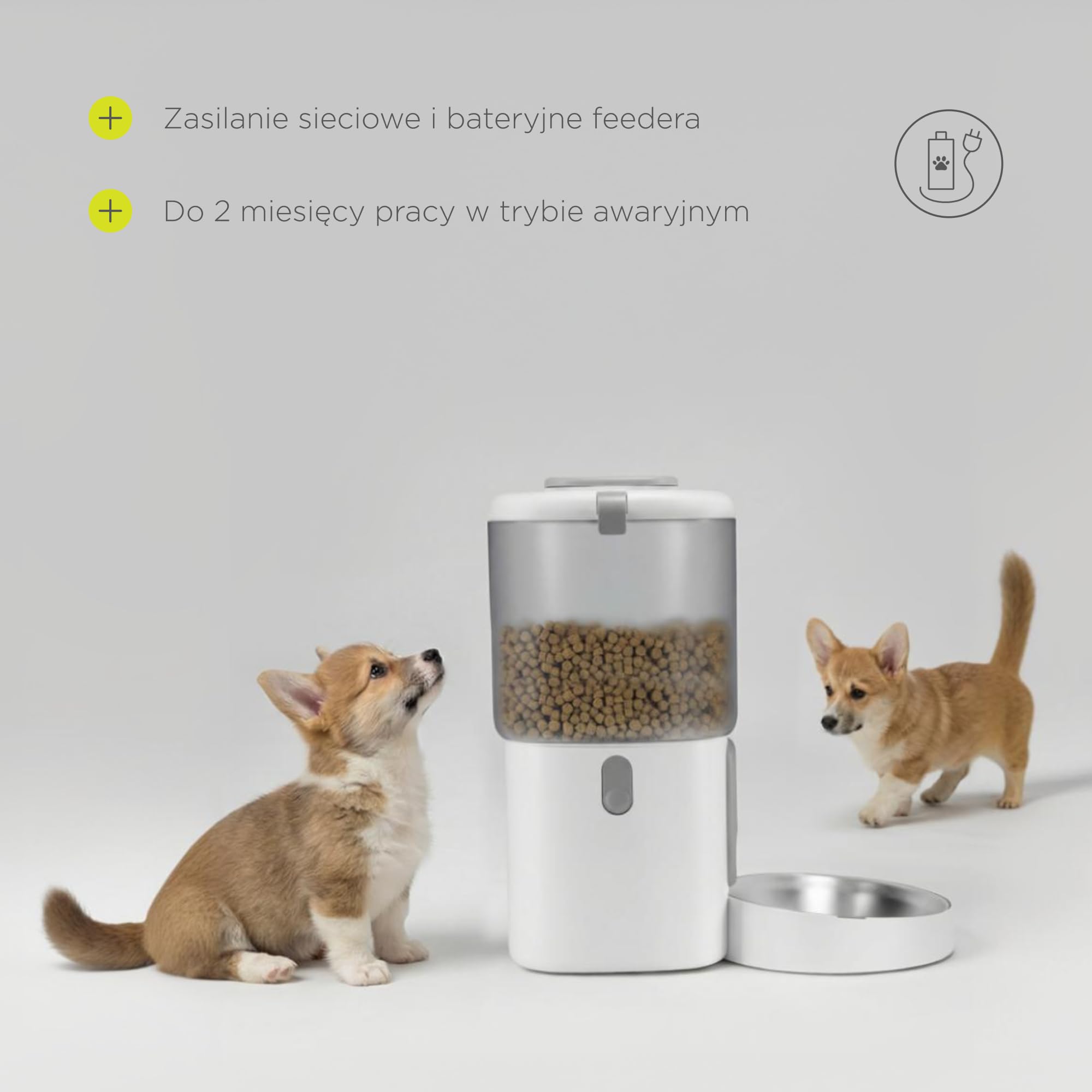 FEAST automatyczny dozownik karmy dla psów z WiFi i kamerą wideo, dozownik krokwi kota 4,5 l z miską, zaplanowane porcje, fontanna 2,5 l, automatyczny dozownik karmy dla kotów (biały)
